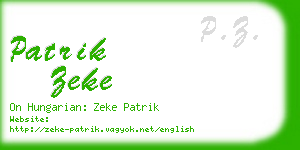 patrik zeke business card